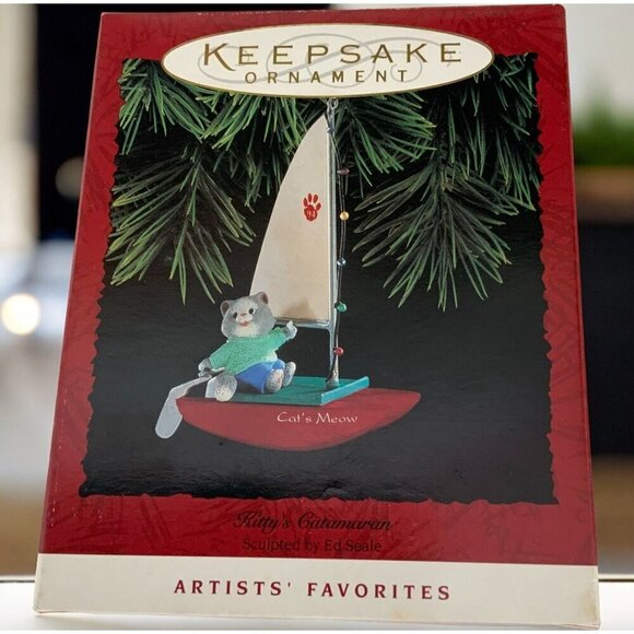 Vintage Hallmark Collectible Ornament Kittys Catamaran Artists Favorite NEW 1994 - Picture 8 of 8